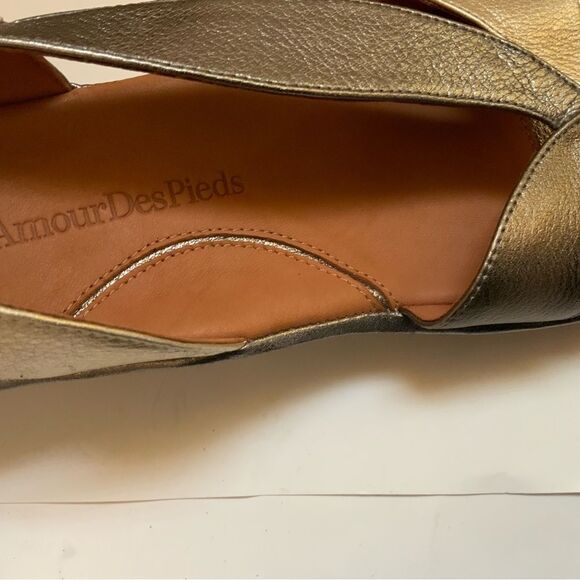 New L'Amour Des Pieds Women's Crotono Low Wedge Slingback Sandal Bronze size 10 - Picture 10 of 12